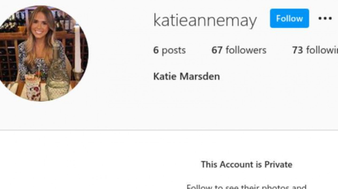 Instagram kekasih Elkan Baggott, Katie Marsden.