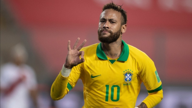 Penyerang Timnas Brasil, Neymar. 