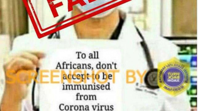 Tangkapan layar (screen shot) akun Instagram yang mengunggah foto yang memperlihatkan seorang dokter yang diklaim menyerukan masyarakat untuk menolak imunisasi vaksin COVID-19.