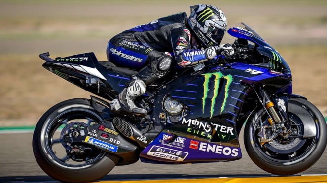 Pembalap Monster Energy Maverick Vinales di MotoGP Aragon 2020