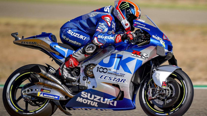 Pembalap Suzuki Ecstar, Alex Rins di MotoGP Aragon 2020 Pembalap Suzuki Ecstar, Alex Rins di MotoGP Aragon 2020