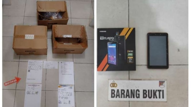 Barang bukti tablet dicuri guru honorer SD di Sambas