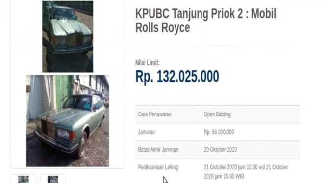 Lelang mobil mewah Rolls-Royce di Indonesia