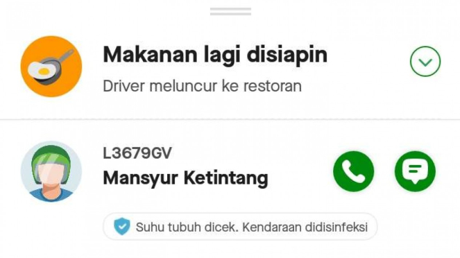 Screen shot layanan Gojek. 
