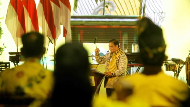 Ketum Golkar saat acara puncak HUT ke-56 Partai Golkar