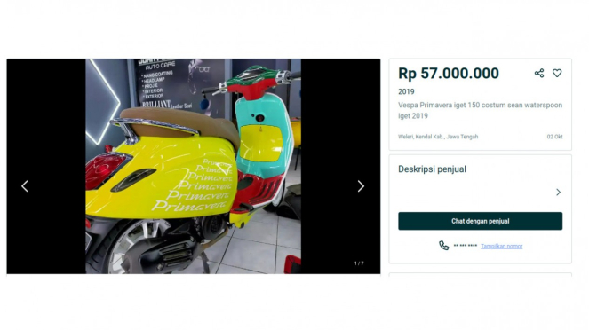 Vespa Primavera 150 ala Sean Wotherspoon dijual murah