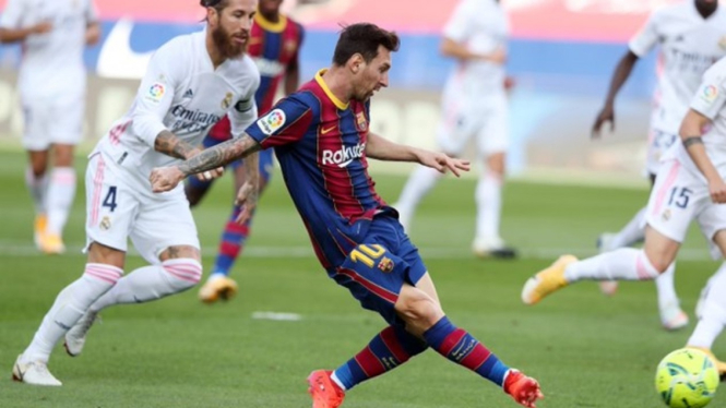 Lionel Messi di laga Barcelona vs Real Madrid