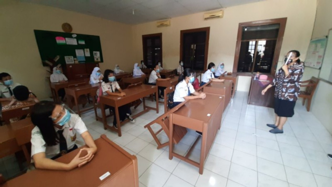 Simulasi pembelajaran tatap muka di SMPN 4 Solo 