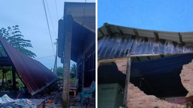 Rumah rusak akibat gempa di Mamuju Tengah.
