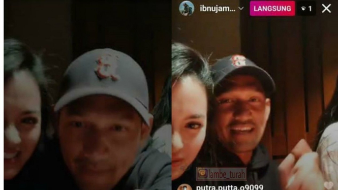 Ibnu Jamil dan Ririn Ekawati live IG bareng.