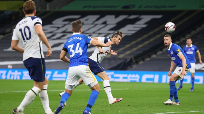 Gareth Bale menyumbangkan satu gol di laga Tottenham vs Brighton