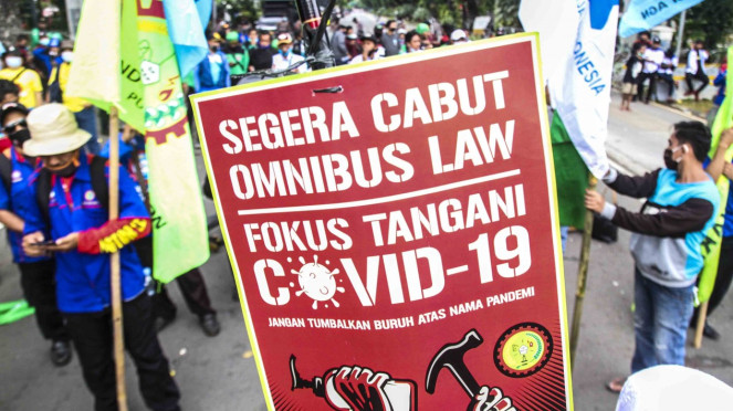 Demo Buruh di Kawasan Patung Kuda Jakarta Demo Buruh di Kawasan Patung Kuda Jakarta