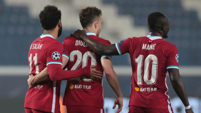 Trio Liverpool, Diogo Jota, Sadio Mane dan Mohamed Salah