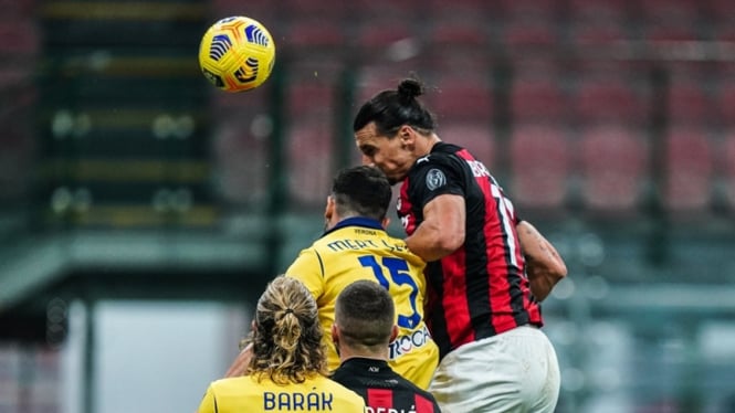 Zlatan Ibrahimovic di laga Milan vs Verona