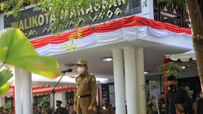 Upacara peringatan Hari Pahlawan pada 10 November 2020