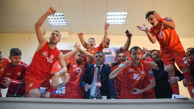 Pemain Makedonia Utara menggila usai lolos ke Piala Eropa 2020