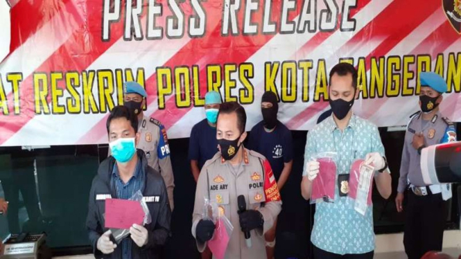 Polres Kota Tangerang merilis kasus pencurian truk di Balaraja
