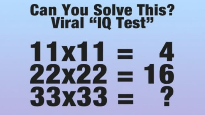 Soal tes IQ yang sedang viral di media sosial
