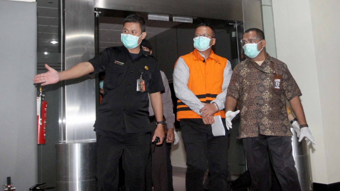 Mantan Menteri Kelautan dan Perikanan Edhy Prabowo yang ditahan KPK terkait korupsi benih lobster.