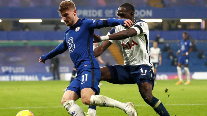 Duel bomber Chelsea, Timo Werner vs Gelandang Tottenham, Moussa Sissoko