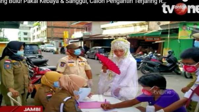 Pengantin di Jambi kena razia masker