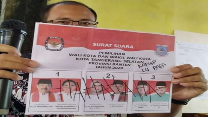 Surat suara di Pilkada Tangsel dicoret-coret pemilih