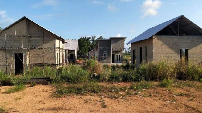 Rumah nelayan di Desa Pengudang, Kecamatan Teluk Sebong, Kabupaten Bintan