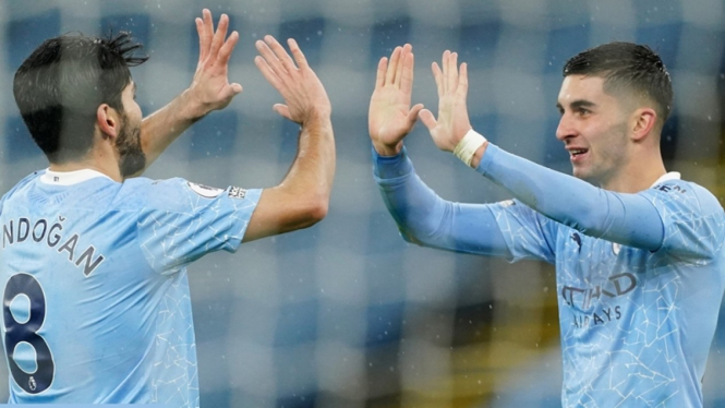 Pencetak gol Manchester City lawan Newcastle, Ilkay Guendogan dan Ferran Torres