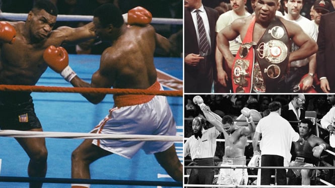 Duel Mike Tyson saat menghadapi Larry Holmes