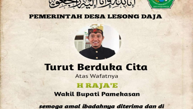 Wakil Bupati Pamekasan, Raja'e meninggal dunia terpapar COVID-19