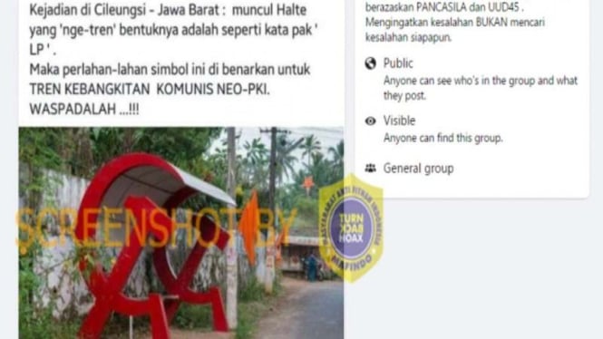 Hoax halte berbentuk palu arit di Cileungsi, Bogor