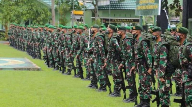 VIVA Militer: Prajurit Yonarhanud 16/SBC/3 Kostrad tiba di Nunukan, Kaltara