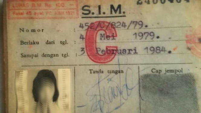 Surat izin Mengemudi (SIM) zaman dahulu