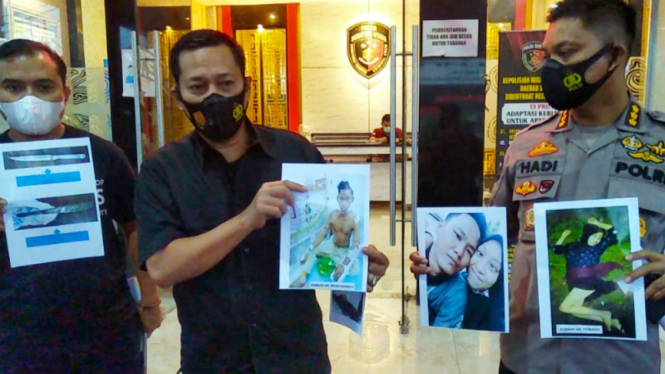Polisi merilis pelaku pembunuhan perempuan hamil di Medan, Sumut.