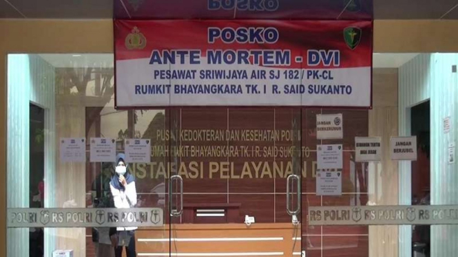 Posko ante mortem DVI pesawat Sriwijaya Air di RS Polri