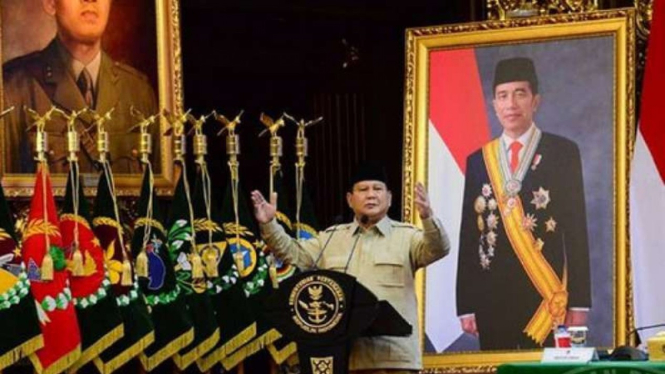 VIVA Militer: Menhan RI Prabowo Subianto ketika memimpin Rapim Kemhan RI th 2021