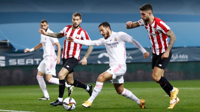 Eden Hazard dalam duel Real Madrid vs Athletic Bilbao
