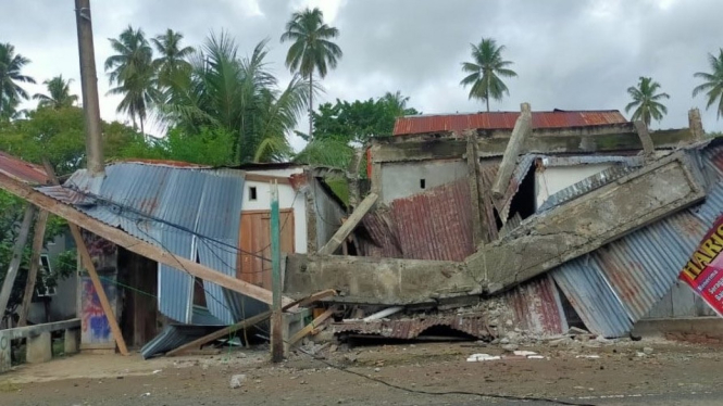 Gempa M 6,2 di Majene Sulbar sebabkan bangunan rumah hancur.