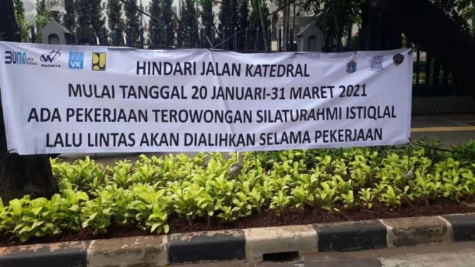 Jalan depan Istiqlal ditutup hingga 31 Maret 2020