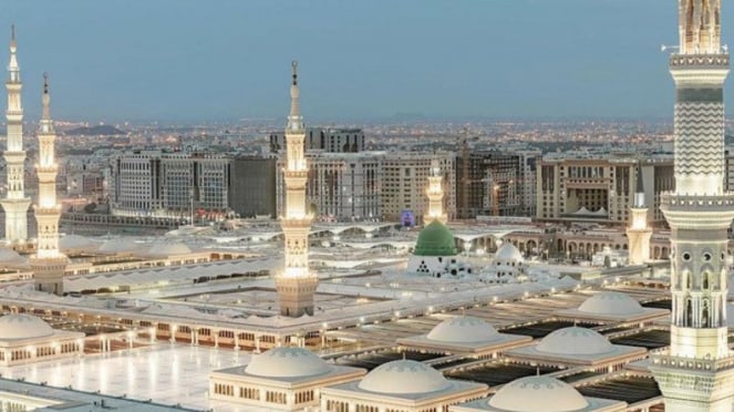 Mezquita Nabawi en Medina, Arabia Saudita.