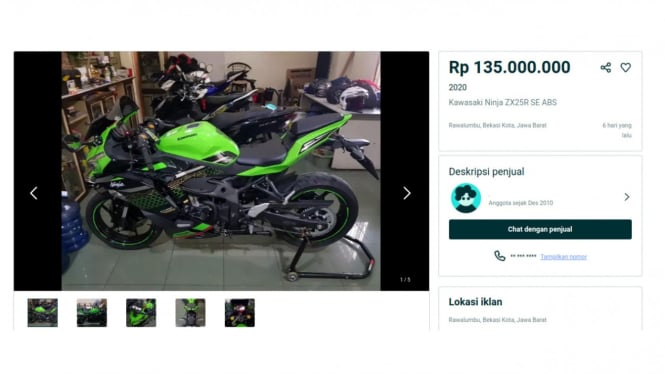 Harga bekas Kawasaki Ninja ZX-25R