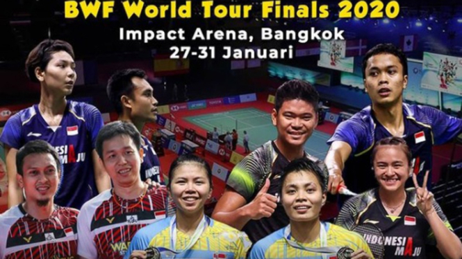 Para pebulutangkis Indonesia yang berlaga di BWF World Tour Finals 2020.