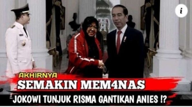 Video hoax soal Jokowi tunjuk Risma gantikan Anies Baswedan