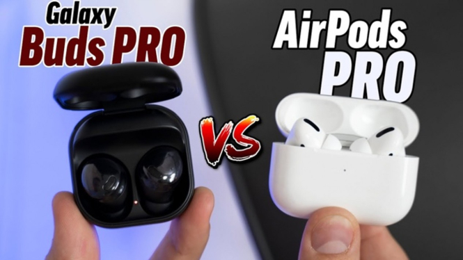 Samsung Galaxy Buds Pro dan Apple AirPods Pro.