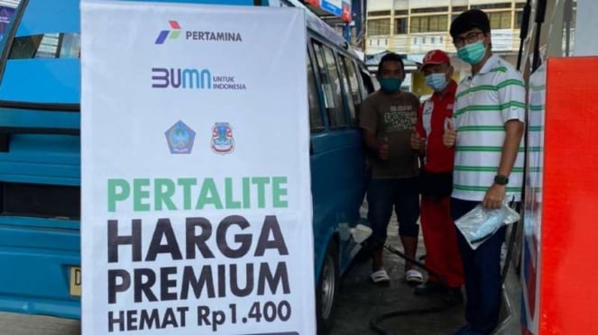 Pertamina jual Pertalite seharga premium beberapa waktu lalu.