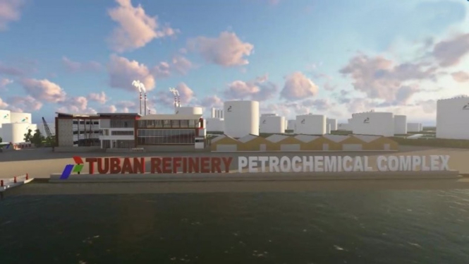 Maket proyek kilang minyak Pertamina Rosneft Pengolahan dan Petrokimia (PRPP)