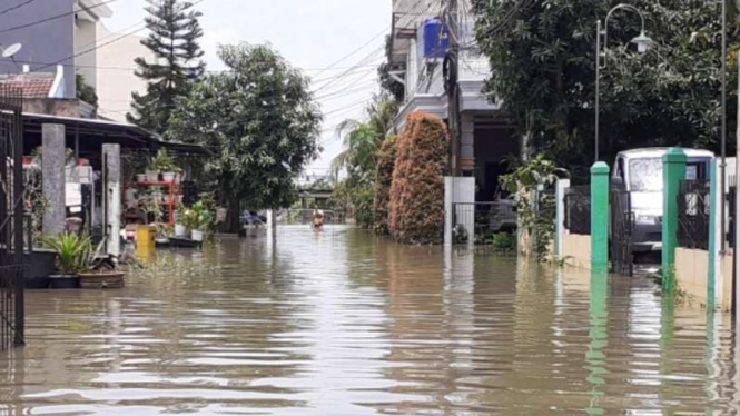 Banjir di Kabupaten Tangerang, Minggu, 21 Februari 2021.
