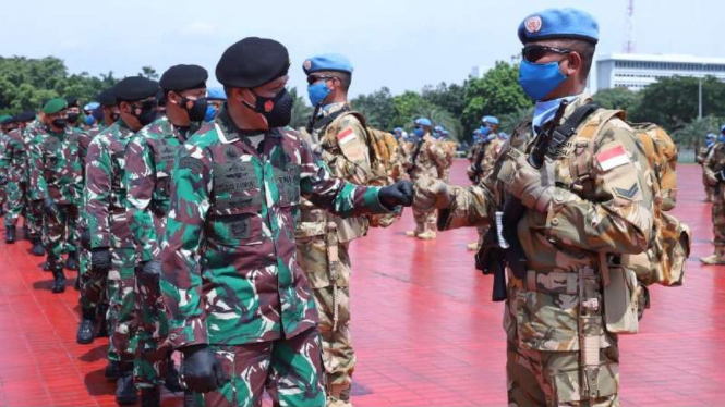 VIVA Militer: Kasum TNI mengecek pasukan Satgas Monusco Konga T.A 2021