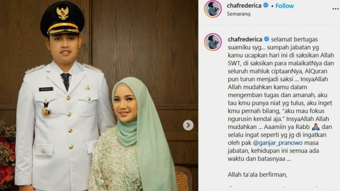 Suami artis Chacha Frederica, Dico Ganinduto dilantik sebagai Bupati Kendal