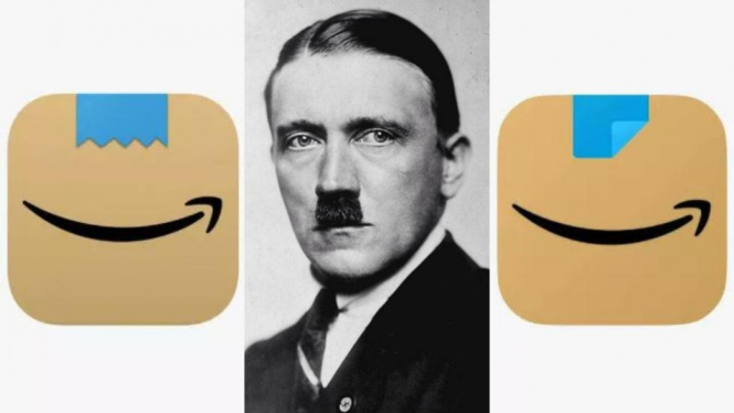 Logo Amazon mirip kumis Adolf Hitler.